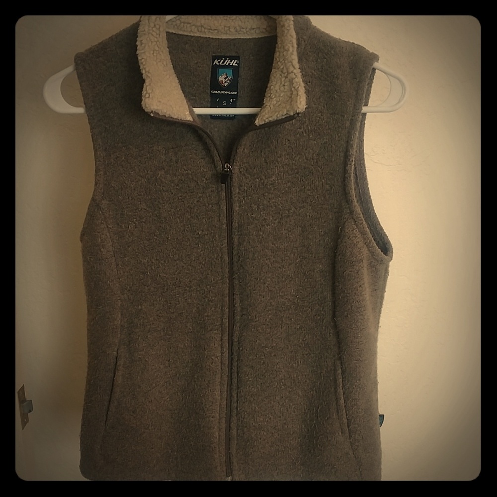 Kuhl tan heathered Alfpaca Fleece vest EUC